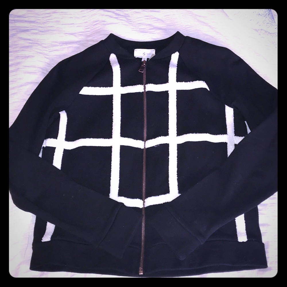 NWT Lou & Grey Windowpane Bomber Jacket